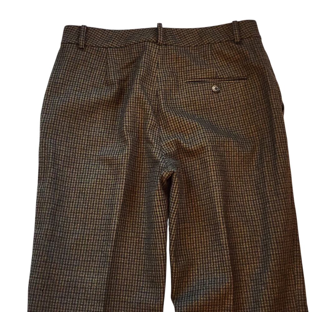 Lauren Ralph Lauren Womens Wool Pants Size 4 Brown Plaid Straight Leg Lined - Picture 9 of 10